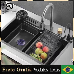 Cuba Cascata Gourmet Completa Aço Inox - 78x45